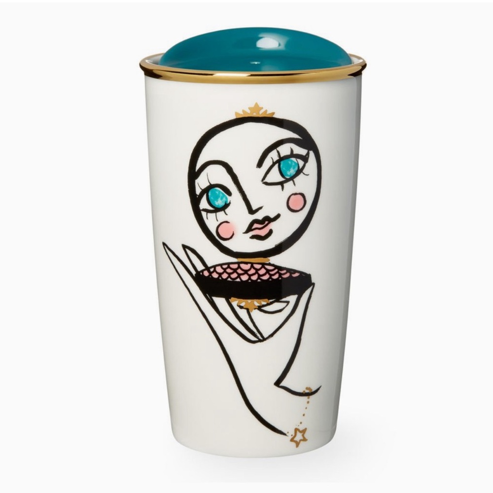 Starbucks Blusher Double Wall Traveler Porcelain Ceramic Mug 12 oz.